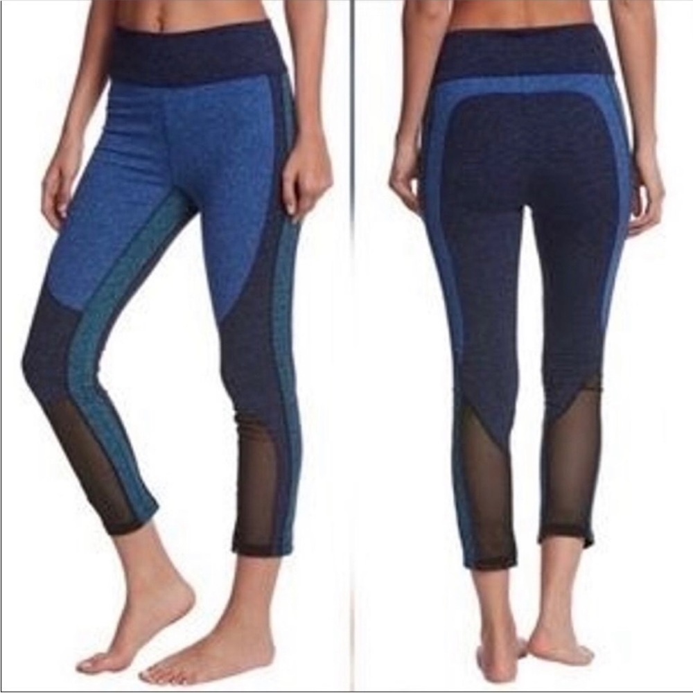 Free People FP Movement Blue Dylan Colorblock 7/8 Legging Size S